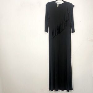 Go Couture Maxi Ruffled Black Dress